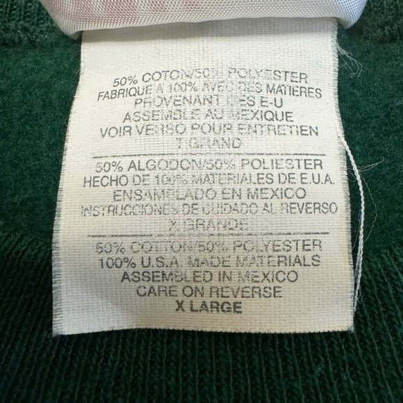 VTG Sylvester the Cat Sweatshirt Men's XL Green Looney Tunes Crewneck 90s Hanes - Picture 6 of 9